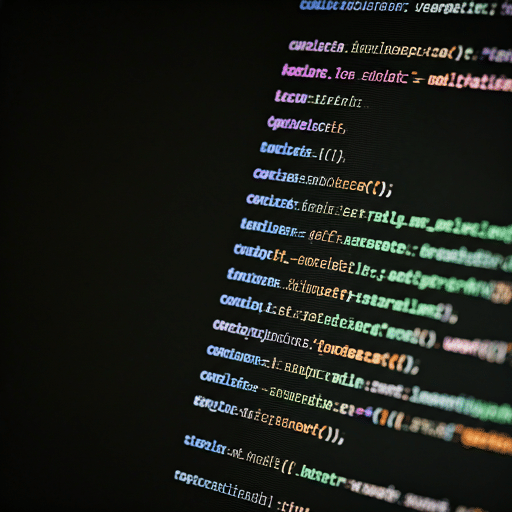 Software source code on a screen