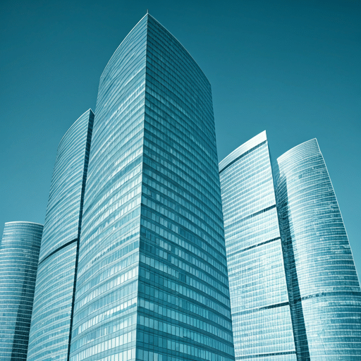 Glass corporate office towers
