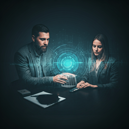 Consultants reviewing a digital project plan