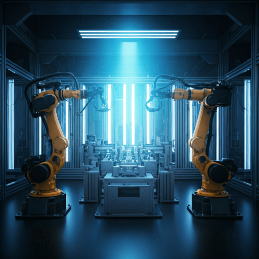 Robotic arms in a smart manufacturing facility